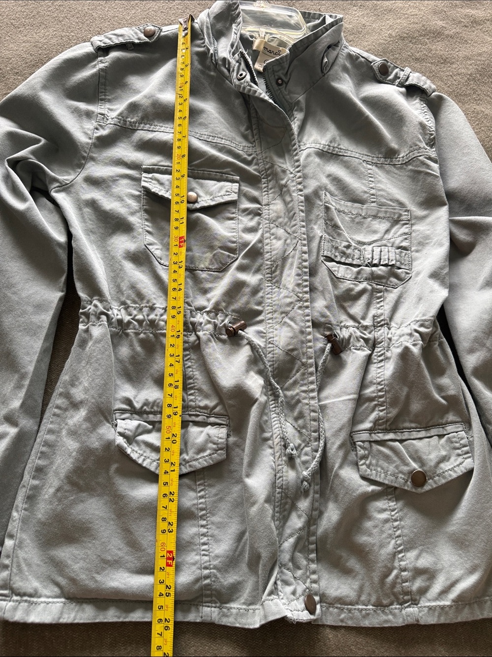Madewell Women's Light Sage Utility Jacket with Drawstring Waist - Picture 4 of 6